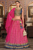 Enjoyable Pink Foil Print Silk Wedding Wear Lehenga Choli With Dupatta