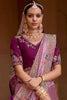 Attractive Lavender Sequins Silk Event Wear Saree With Blouse