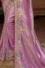 Attractive Lavender Sequins Silk Event Wear Saree With Blouse
