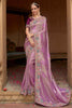 Attractive Lavender Sequins Silk Event Wear Saree With Blouse
