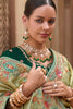 Bewitching Pista Green Sequins Silk Mehendi Wear Saree With Blouse