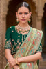Bewitching Pista Green Sequins Silk Mehendi Wear Saree With Blouse