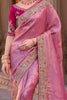 Captivating Pink Sequins Silk Function Wear Saree With Blouse