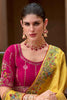 Precious Yellow Sequins Silk Haldi Wear Saree With Blouse