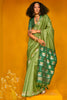 Unique Olive Green Zari Weaving Silk Mehendi Wear Saree With Blouse