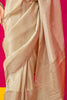 Glamorous Beige Zari Weaving Pure Tissue Silk Traditional Saree