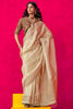 Glamorous Beige Zari Weaving Pure Tissue Silk Traditional Saree