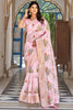 Incredible Pink Thread Work Silk Event Wear Saree With Blouse