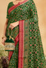 Attractive Green Patola Printed Silk Traditional Saree With Blouse