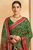Attractive Green Patola Printed Silk Traditional Saree With Blouse