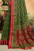 Attractive Green Patola Printed Silk Traditional Saree With Blouse