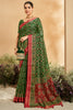 Attractive Green Patola Printed Silk Traditional Saree With Blouse