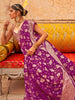 Captivating Purple Zari Weaving Georgette Event Wear Saree With Blouse