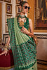 Attractive Pista Green Printed Silk Function Wear Saree With Blouse