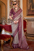 Enthralling Grey Printed Silk Event Wear Saree With Blouse