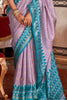 Alluring Lavender Printed Silk Traditional Saree With Blouse