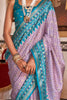 Alluring Lavender Printed Silk Traditional Saree With Blouse