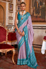 Alluring Lavender Printed Silk Traditional Saree With Blouse