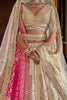 Elegant Off-White Pearl Work Silk Bridal Lehenga Choli With Double Dupatta
