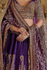 Outstanding Purple Sequins Silk Bridal Lehenga Choli With Double Dupatta