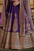 Outstanding Purple Sequins Silk Bridal Lehenga Choli With Double Dupatta
