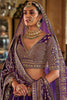 Outstanding Purple Sequins Silk Bridal Lehenga Choli With Double Dupatta