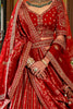 Alluring Red Stone Work Silk Bridal Wear Lehenga Choli With Double Dupatta