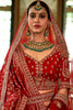 Alluring Red Stone Work Silk Bridal Wear Lehenga Choli With Double Dupatta