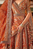 Lovable Orange Thread Work Silk Bridal Lehenga Choli With Double Dupatta