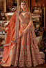 Lovable Orange Thread Work Silk Bridal Lehenga Choli With Double Dupatta