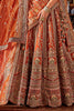 Lovable Orange Thread Work Silk Bridal Lehenga Choli With Double Dupatta
