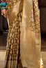 Impressive Brown Zari Weaving Silk Traditional Saree With Blouse