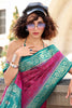 Fabulous Magenta Bandhani Printed Silk Traditional Saree With Blouse