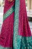 Fabulous Magenta Bandhani Printed Silk Traditional Saree With Blouse