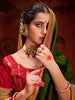 Awesome Green Heavy Lace Work Silk Festival Wear Saree With Blouse