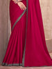 Gorgeous Red Border Work Chiffon Party Wear Saree With Blouse
