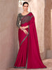 Gorgeous Red Border Work Chiffon Party Wear Saree With Blouse