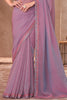 Captivating Pink Border Work Georgette Festival Wear Saree With Blouse