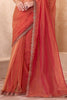 Attractive Orange Border Work Tissue Silk Festival Wear Saree