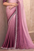 Wonderful Baby Pink Chiffon Designer Ombre Saree With Blouse