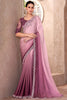 Wonderful Baby Pink Chiffon Designer Ombre Saree With Blouse