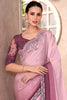 Wonderful Baby Pink Chiffon Designer Ombre Saree With Blouse