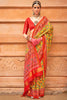 Captivating Yellow Patola Print Silk Festival Wear Saree With Blouse
