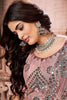 Awesome Dusty Pink Paper Mirror Work Net Lehenga Choli With Dupatta