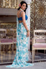 Adorable Sky Blue Floral Printed Chiffon Event Wear Saree With Blouse