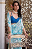 Adorable Sky Blue Floral Printed Chiffon Event Wear Saree With Blouse