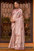 Charming Dusty Pink Printed Silk Festival Wear Saree With Blouse