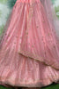 Precious Peach Embroidered Net Engagement Wear Lehenga Choli