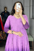 Beautiful Purple Chikankari Cotton Casual Wear Dress
