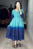 Glamorous Sky-Blue Chikankari Cotton Party Wear Dress